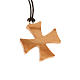 Malta cross pendant in olive wood s1