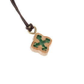Trefoil cross, engraved in greed olive wood