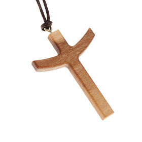 Cross pendant in olive wood, upwards