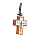 Cross in olive wood with Jesus body in relief s2
