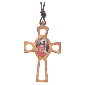 Perforated cross pendant, Sacred Heart
