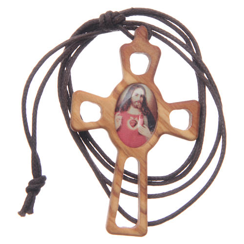Perforated cross pendant, Sacred Heart 3