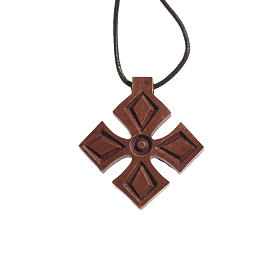 Croix pendentif bois foncé Bethléem