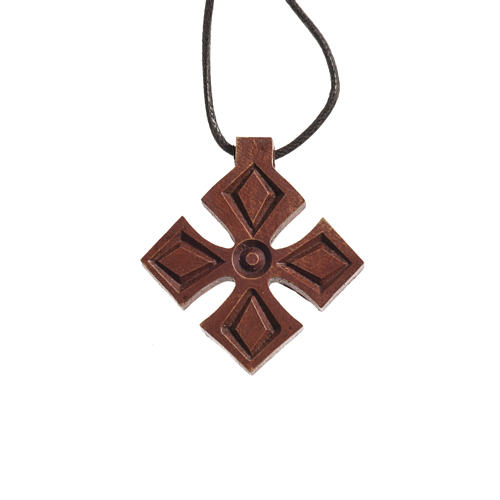 Croix pendentif bois foncé Bethléem 1