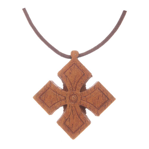 Croix pendentif bois foncé Bethléem 2