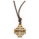 Pendentif croix de Jérusalem 2x2 bois d'olivier Terre Sainte s1