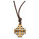 Pingente cruz de Jerusalém madeira de oliveira 2x2 cm s1