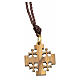 Pendentif croix de Jérusalem bois d'olivier Terre Sainte s2