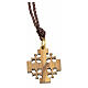 Pingente cruz de Jerusalém madeira de oliveira 2,4x2,4 cm s2