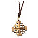 Jerusalem cross pendant in Holy Land olive wood s1
