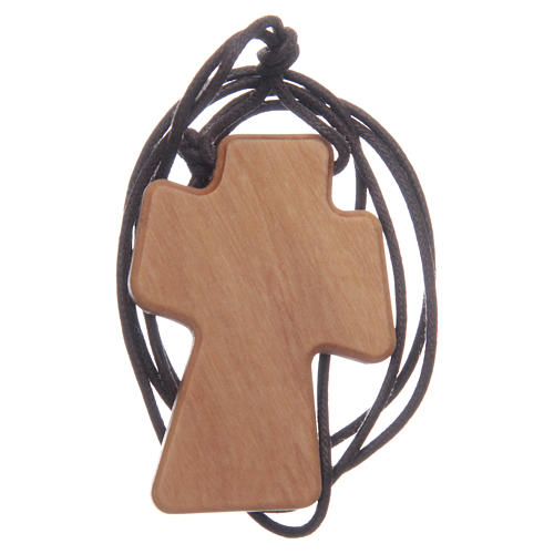Olive wood cross with Chalice in relief 5 cm 2