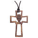 Olive wood cross, drilled with Chalice image 5 cm s1