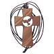 Olive wood cross with Communion and Confirmation symbols 5 cm s2