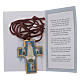 Cruz de Fátima madera con colgante y librito oración s3