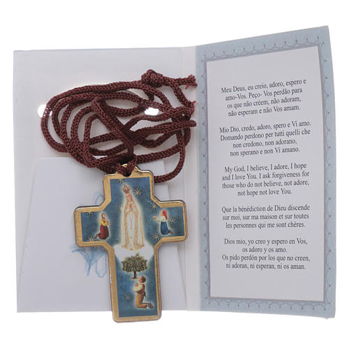 Fatima wooden cross with cord and small book 3