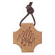 STOCK pendant olive wood cross with Holy Family incision s2
