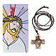 Olive wood cross with Jesus face print image 3 cm s1