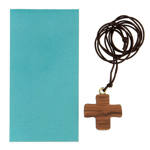 Olive wood cross with dove 3 cm 3