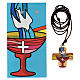 Kreuzanhänger, Symbole der Taufe, Olivenholz, 3 cm s2