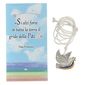 Dove pendant with olive rainbow 2.5 cm