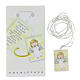 Plexiglas pendant with Angel of God prayer ITA on white background 3 cm s2