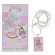 Pink guardian angel pendant in plexiglass and prayer 2.5 cm s2