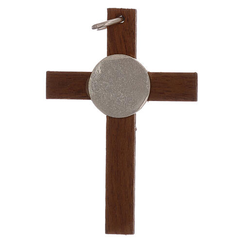 Wood cross with 925 silver body of Christ, 4 cm 2