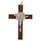 Wood cross with 925 silver body of Christ, 4 cm s1
