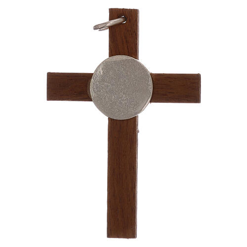 Krzyżyk drewno i ciało Chrystusa srebro 925, h 4 cm 2