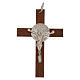 Wooden cross with body of Christ 4 cm in 925 silver s1
