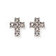 Boucles d'oreilles type clous Amen argent 925 croix de zircons s1