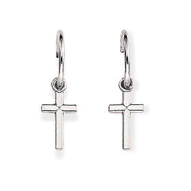 Ohrstecker mit kleinen Kreuz-Anhängern, AMEN, 925er Silber