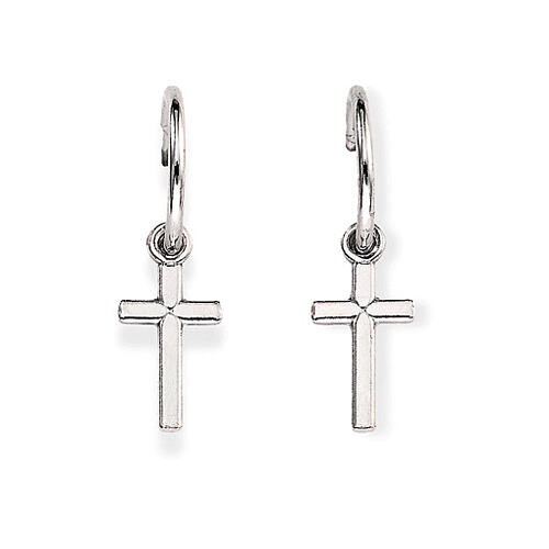 Ohrstecker mit kleinen Kreuz-Anhängern, AMEN, 925er Silber 1