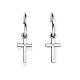 Amen drop earrings with small crucifix, 925 silver s1
