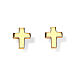 Amen stud earrings with gold plated 925 silver cross s1