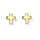 Gold cross stud earrings Amen s1
