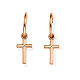 Cross dangle earrings Amen rosé love crucifix small size s1