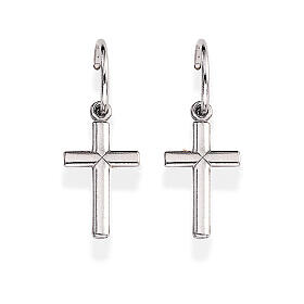 Amen drop earrings with big crucifix, 925 silver