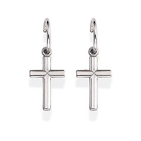 Cross dangle earrings Amen silver love crucifix large size