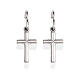 Cross dangle earrings Amen silver love crucifix large size s1