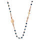 Amen necklace with blue crystals, cross and Pope Francis medal, 925 silver in copper finish. s1