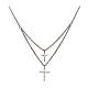 Amen silver necklace with double cross pendant s1