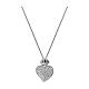 Amen silver necklace with zircon votive heart pendant s1