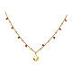 Amen necklace with orange crystal beads and angel, gold plated 925 silver s1