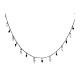 Amen silver necklace with crosses pendants and black beads s1