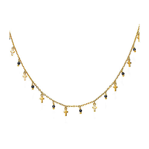 Golden Amen necklace with crucifix pendants 1