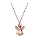 Amen necklace of 925 silver, coppery finish, with angel-shaped pendant, wings with zircons s1