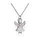 Amen necklace of 925 silver with angel-shaped pendant full of zircons s1