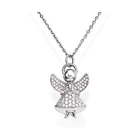 Amen necklace silver angel with cubic zirconia