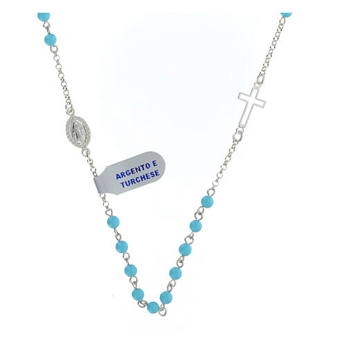 Collana 48 cm turchese e argento 925 1